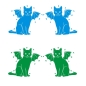 Preview: 2er SET Fledermaus Katze Halloween Katzen Auto Aufkleber Autoaufkleber Sticker A915