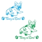 Preview: Französische Bulldogge Name Auto Aufkleber Hundeaufkleber Autoaufkleber Sticker A614