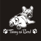 Preview: Französische Bulldogge Name Auto Aufkleber Hundeaufkleber Autoaufkleber Sticker A614
