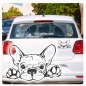 Preview: Französische Bulldogge Autoaufkleber Auto Aufkleber Sticker Hund Pfoten A1219