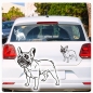 Preview: Französiche Bulldogge Bully Autoaufkleber Auto Aufkleber Sticker A1199