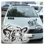 Preview: Auto Aufkleber Französische Bulldogge Hund Pfoten Autoaufkleber Sticker A4050