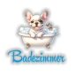 Preview: Türaufkleber Badezimmer Französische Bulldogge French Bulldog Digitaldruck Wandtattoo Türtattoo DT613