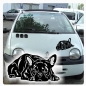 Preview: Auto Aufkleber Französische Bulldogge Hund Autoaufkleber Sticker Hauben A4190