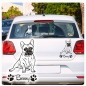 Preview: Auto Aufkleber Französische Bulldogge Autoaufkleber Hund Pfoten clickstick A692