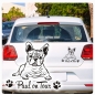 Preview: Autoaufkleber Französische Bulldogge Sticker Auto Aufkleber Hetz A1625