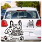 Preview: Französische Bulldogge Name Pfoten Autoaufkleber Auto Aufkleber Sticker A770