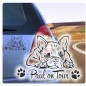 Preview: Auto Aufkleber Französische Bulldogge Name Pfoten Sticker A4014