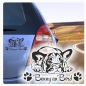 Preview: Auto Aufkleber Französische Bulldogge Name Sticker Autoaufkleber A4048