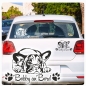 Preview: Auto Aufkleber Französische Bulldogge Name Sticker Autoaufkleber A4048