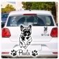 Preview: Französische Bulldogge laufend springend Autoaufkleber Aufkleber Sticker Agility A4261