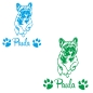 Preview: Französische Bulldogge laufend springend Autoaufkleber Aufkleber Sticker Agility A4261