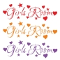 Preview: Tür Aufkleber Türaufkleber Girls Room Wandtattoo Sticker Herzen T068