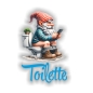 Preview: Gnom Türaufkleber Toilette Handy Digitaldruck Wandtattoo Türtattoo DT601