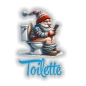 Preview: Gnom Türaufkleber Toilette Handy Digitaldruck Wandtattoo Türtattoo DT602