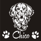 Preview: Hundeaufkleber Golden Retriver Name Pfoten Aufkleber A396
