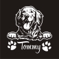 Preview: Golden Retriever Name Pfoten Autoaufkleber Auto Aufkleber Sticker A587