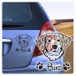 Preview: Auto Aufkleber Retriver Name Autoaufkleber Hund Pfoten clickstick A591