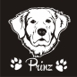 Preview: Auto Aufkleber Golden Retriver Name Autoaufkleber Hund Pfoten clickstick A591