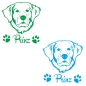 Preview: Auto Aufkleber Golden Retriver Name Autoaufkleber Hund Pfoten clickstick A591