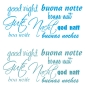 Preview: Gute Nacht Good Night Wandtattoo verschiedene Sprachen W831