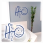 Preview: Wandtattoo H2O Wasser Wandaufkleber Badezimmer W620