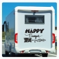 Preview: Wohnmobil Happy Camper Aufkleber Caravan Sticker WoMo111