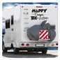 Preview: Wohnmobil Happy Camper Aufkleber Caravan Sticker WoMo111