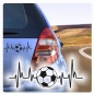 Preview: Autoaufkleber Herzschlag Heartbeat Fussball Soccer Auto Aufkleber A206