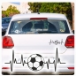 Preview: Autoaufkleber Herzschlag Heartbeat Fussball Soccer Auto Aufkleber A206