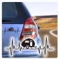 Preview: Autoaufkleber Herzschlag Heartbeat Camping Wohnwagen Auto Aufkleber A926