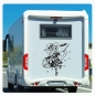 Preview: Wohnmobil Aufkleber Hexe Katze Fledermaus WoMo Caravan Aufkleber Sticker WoMo252