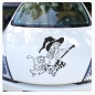 Preview: Hexe Katze Hexenkutsche Auto Aufkleber Motorhaube Walpurgishexe Witch A4245