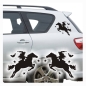 Preview: Hexen Hexe Pferd Sterne Fledermaus Aufkleber Auto Sticker Autoaufkleber 2er SET A819