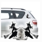 Preview: Autoaufkleber Hexen Hexe Aufkleber Auto Sticker Gothic Kutsche 2er SET A204