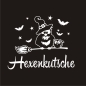 Preview: Eule Hexe Katze Hexenkutsche Auto Aufkleber Sticker Sterne A2044