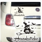 Preview: Eule Hexe Katze Hexenkutsche Auto Aufkleber Sticker Sterne A2076