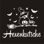 Preview: Eule Hexe Katze Hexenkutsche Auto Aufkleber Sticker Sterne A2076