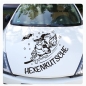 Preview: Eule Hexe Katze Hexenkutsche Auto Aufkleber Motorhaube Fledermaus Sterne A4185