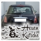 Preview: Hexenkutsche Autoaufkleber Hexen Aufkleber Eule Katze Sterne A2042