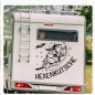 Preview: Hexenkutsche Fledermaus Sterne Sticker Auto Aufkleber Wohnmobil WOMO WoMo195