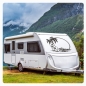 Preview: Wohnmobil Aufkleber Palme Hibiskus Hawaii WoMo Caravan Aufkleber Sticker WoMo124