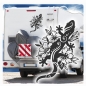 Preview: Wohnmobil Aufkleber Hibiskus Blumen Gecko Echse WoMo Caravan Aufkleber Sticker WoMo404