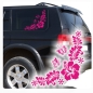 Preview: Hibiskus Hawaii Blumen Auto Aufkleber Sticker Ecke Ranke A174