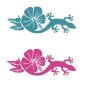 Preview: Briefkastenaufkleber Hibiskus Gecko Gekko Echse Aufkleber B003