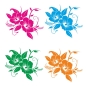 Preview: Hibiskus Blumen Kühlschrank Aufkleber Wandtattoo Küche Dekor Sticker K005