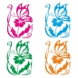 Preview: Hibiskus Schmetterling Blume WC Deckel Aufkleber TDA036
