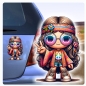 Preview: Hippiemädchen Hippie Peace Autoaufkleber Sticker Auto Aufkleber Digitaldruck DA344