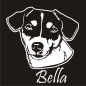 Preview: Jack Russell Name Auto Aufkleber Sticker Hund Autoaufkleber A043