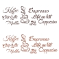 Preview: Wandtattoo Coffee Kaffee Espresso Mokka Cafe Latte Café au lait Cappuccino W3006